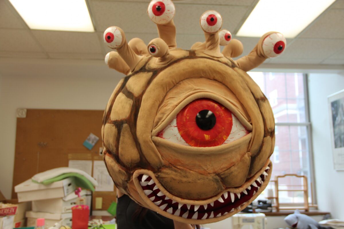 Elaborate costume design featuring a giant eyeball alien