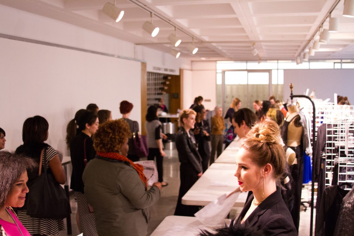 A mock fashion buyer's event.