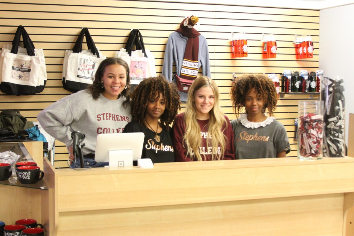 Students working the counter at Susie's Store.