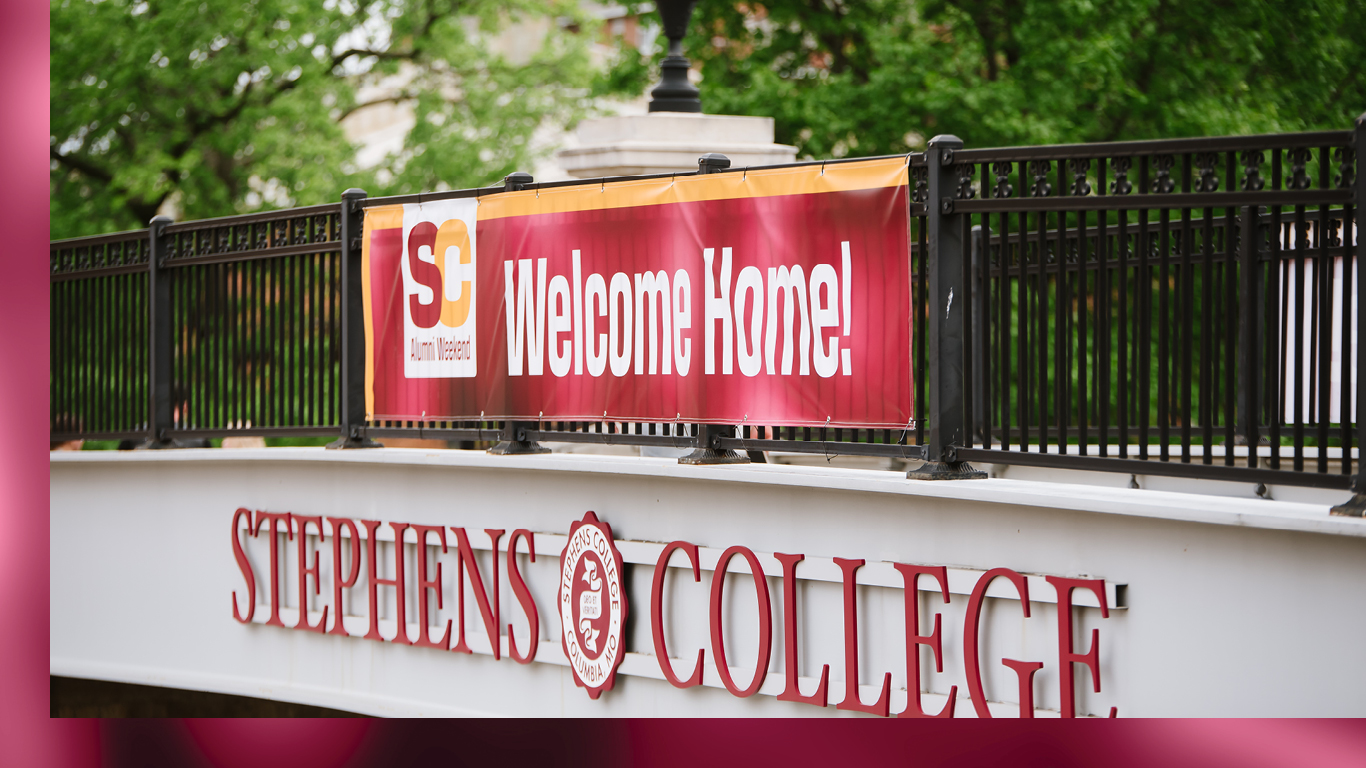 Alumni Weekend Calendar Image - Bridge Welcome Home sign