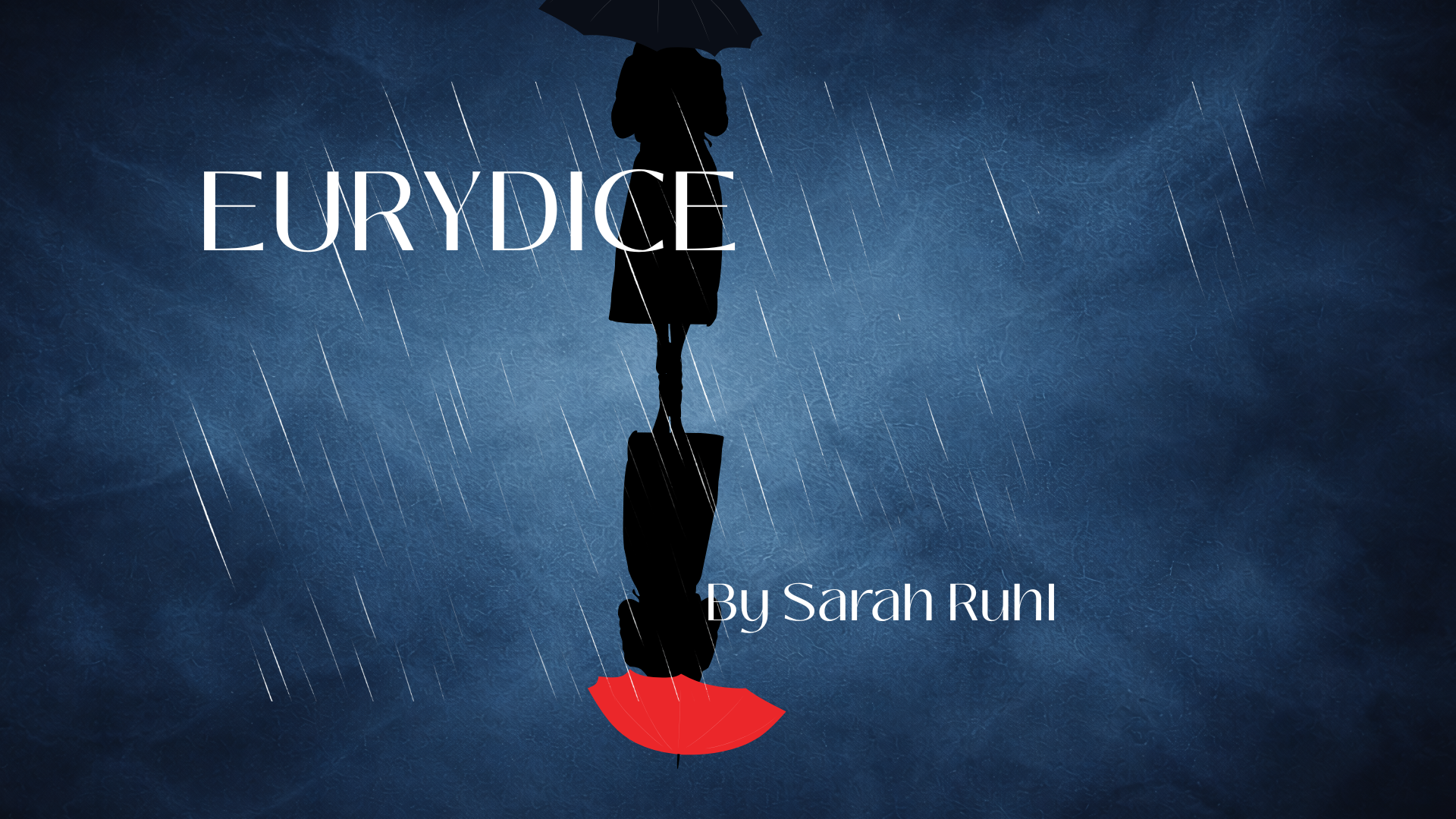 A shadow of a person holding a red umbrella and the words "Eurydice" is labeled on the graphic.